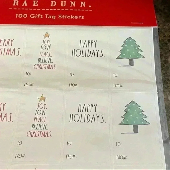 (2) PACKS OF GIFT TAG STICKERS. 100 per pack (200 TOTAL) - NEW Rae Dunn - Picture 6 of 13